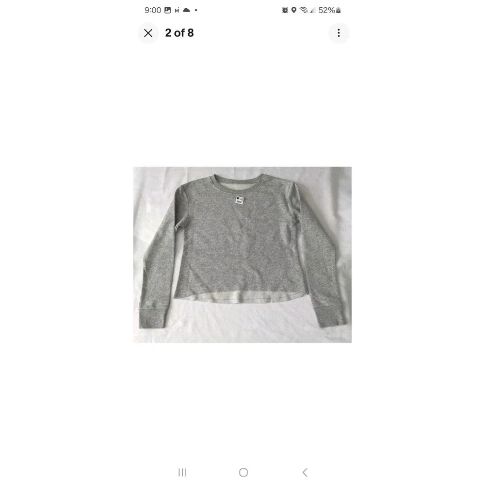 Justice Active Girls Size 10 Gray Long Sleeve Sweatshirt Cropped Fleece Lined